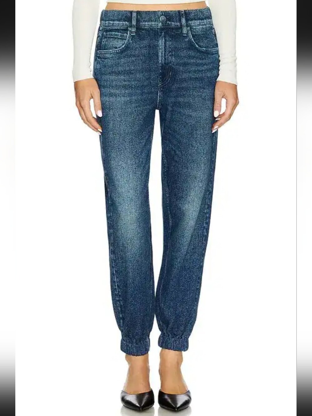 Rag & Bone Miramar Fleece Jogger Faux Denim Sweatpants Grove Cotton Blue Size XS